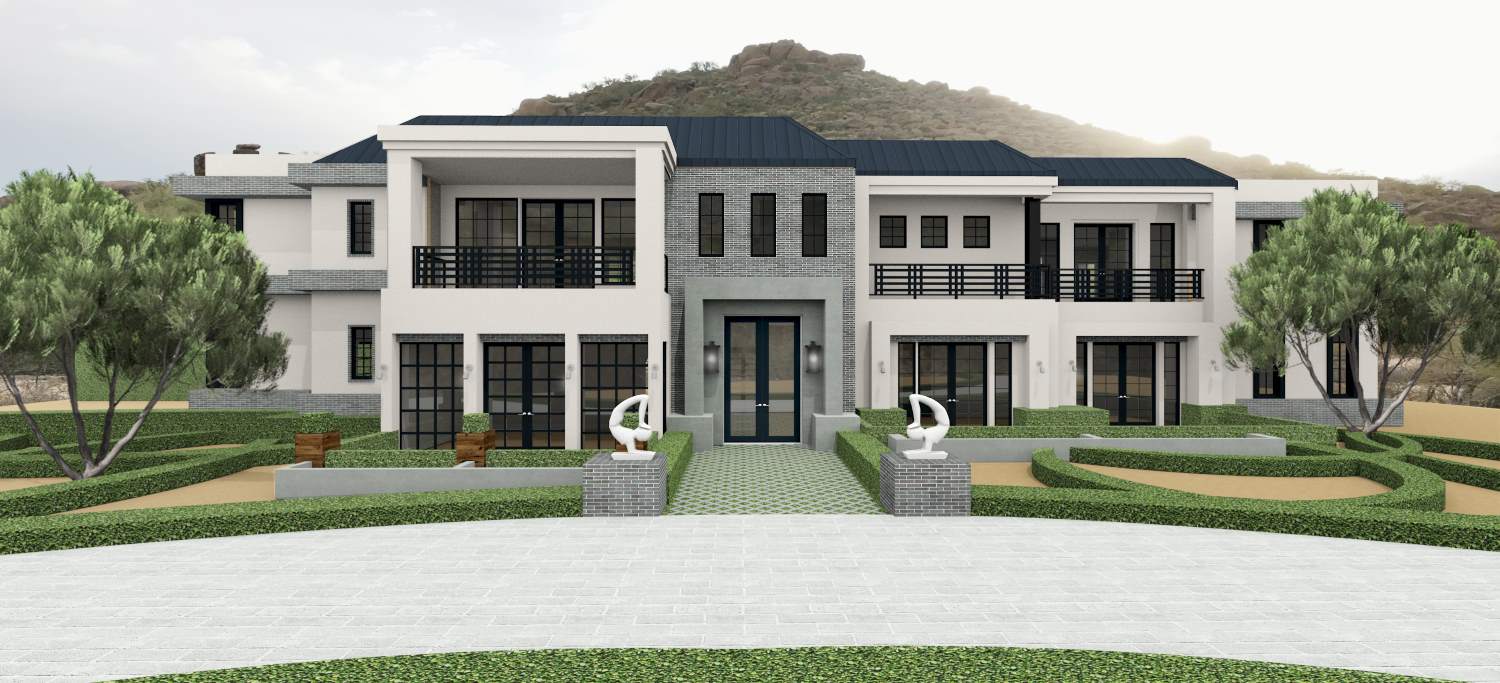 Home design captured mountain with views of the esteemed Camelback Mountain in Phoenix, Arizona.